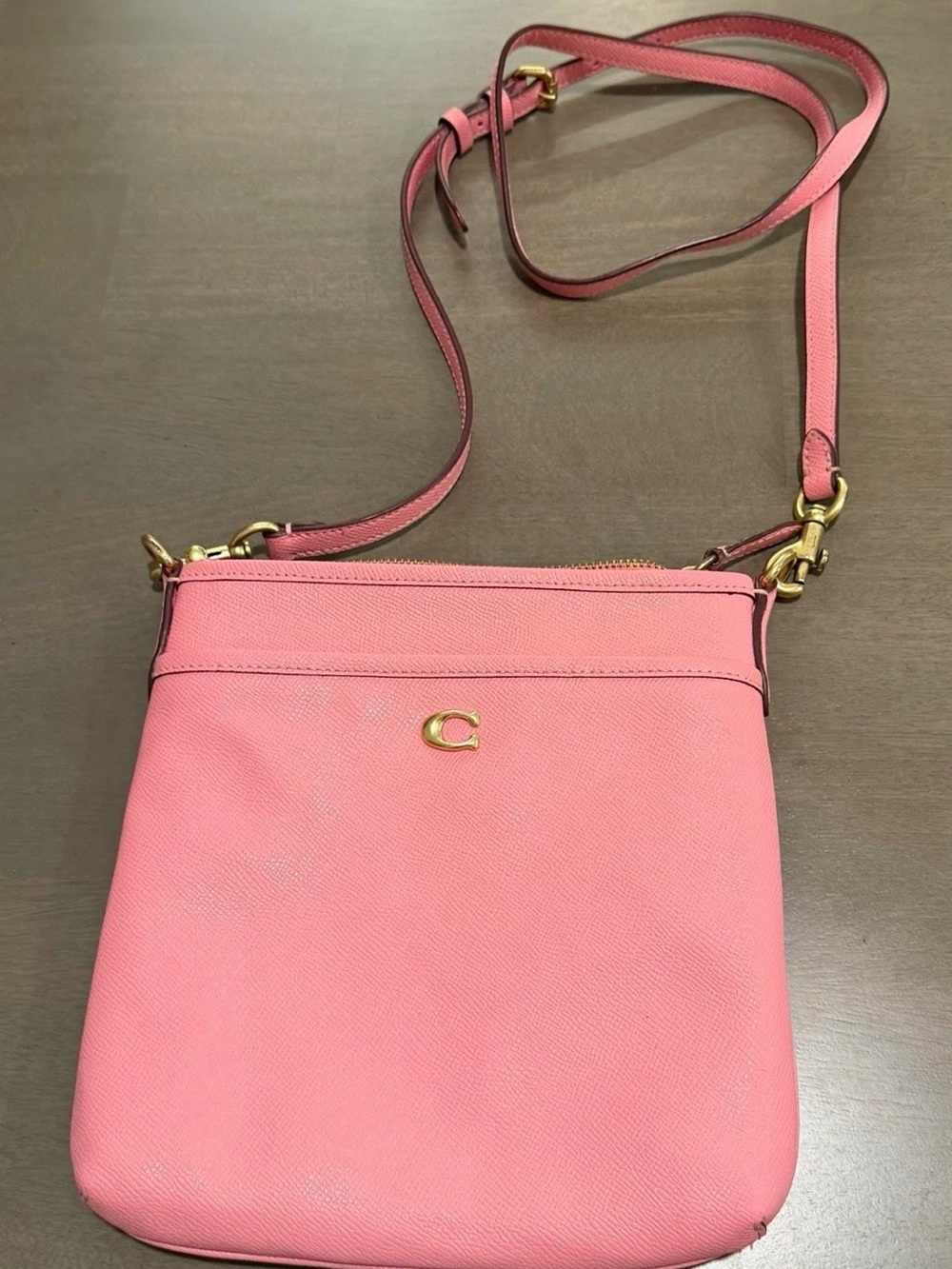 Coach Pink Crossbody with Gold Accent